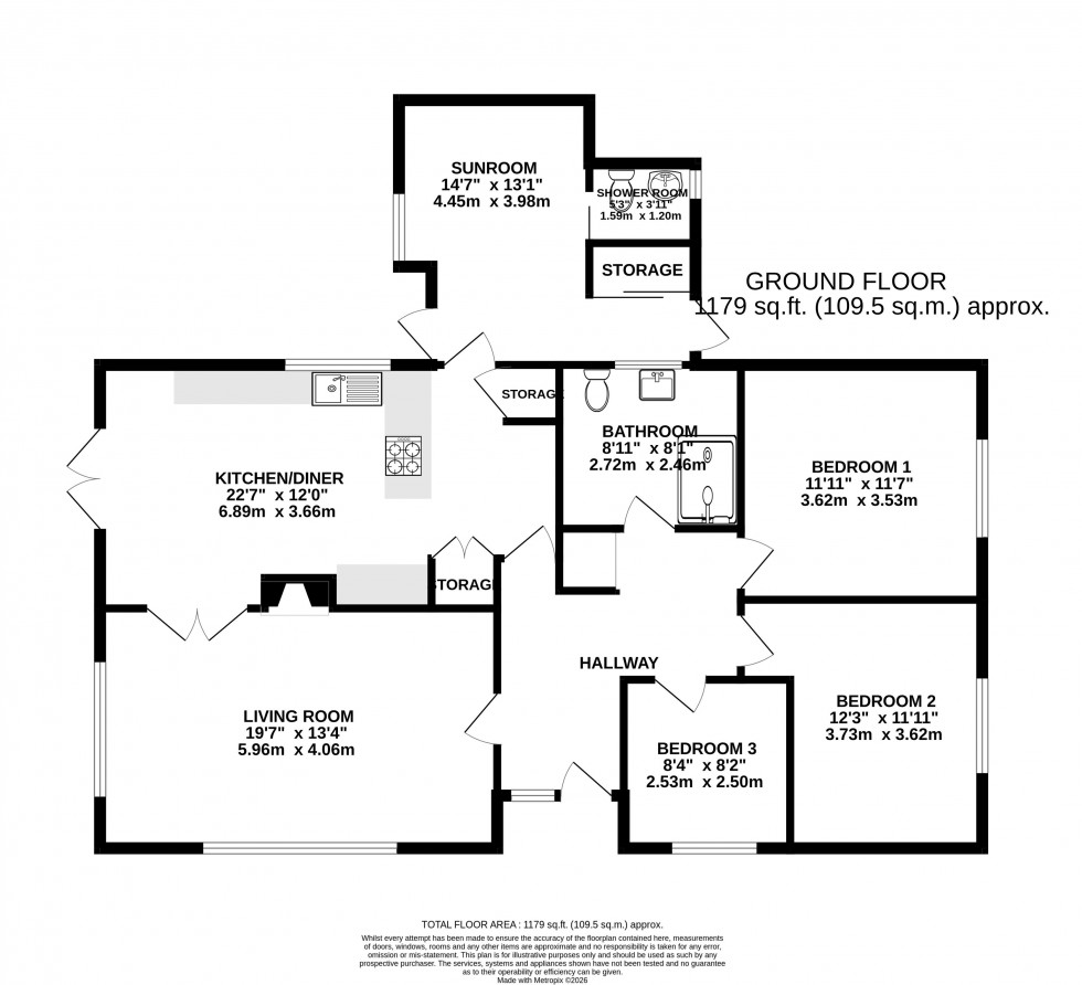 Floorplan for Bryn-Y-Gwenin, Abergavenny, Monmouthshire