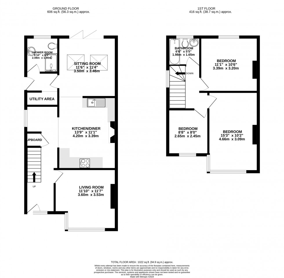 Floorplan for Penyfan Road, Brecon, Powys
