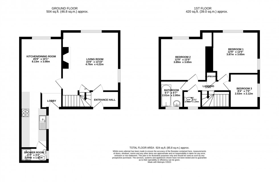 Floorplan for Cross Ash, Abergavenny, Monmouthshire