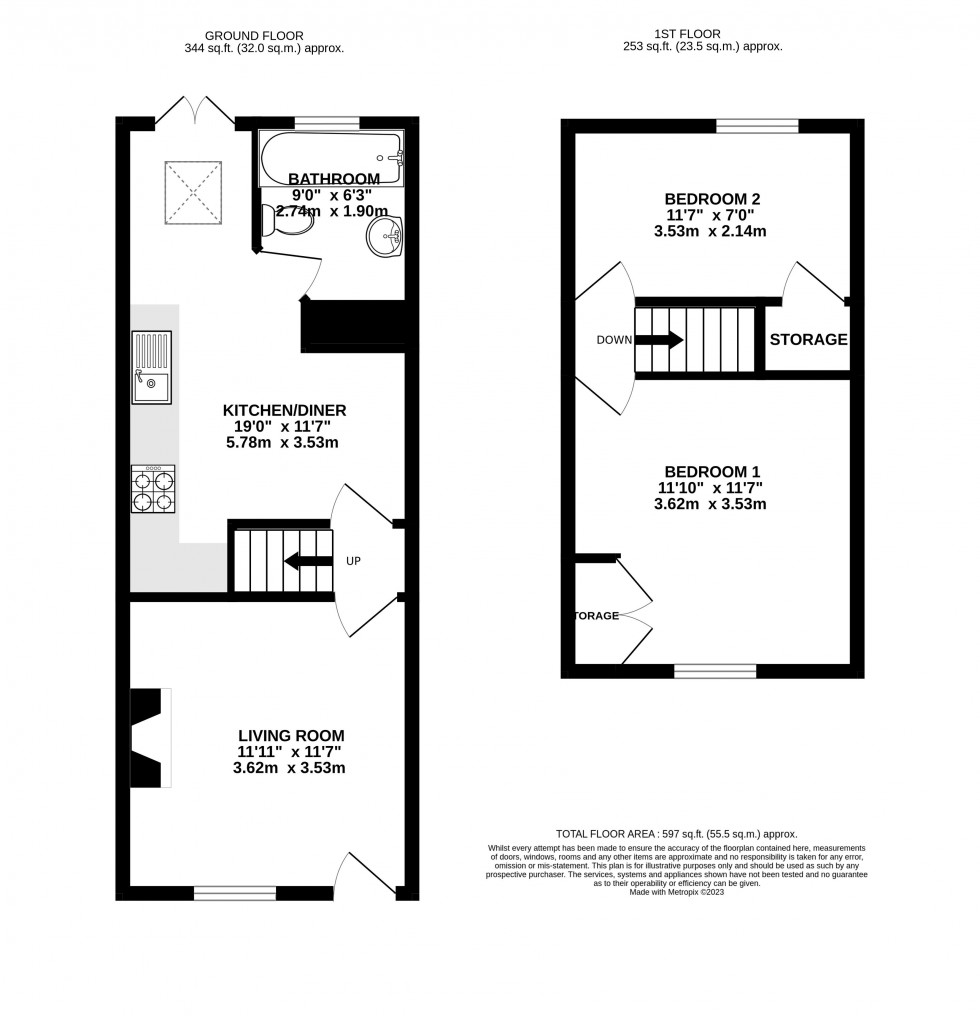 Floorplan for Princes Street, Abergavenny, Monmouthshire