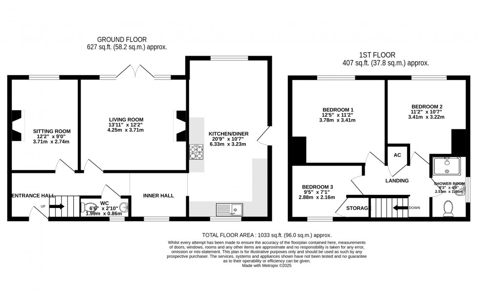 Floorplan for Govilon, Abergavenny, Monmouthshire