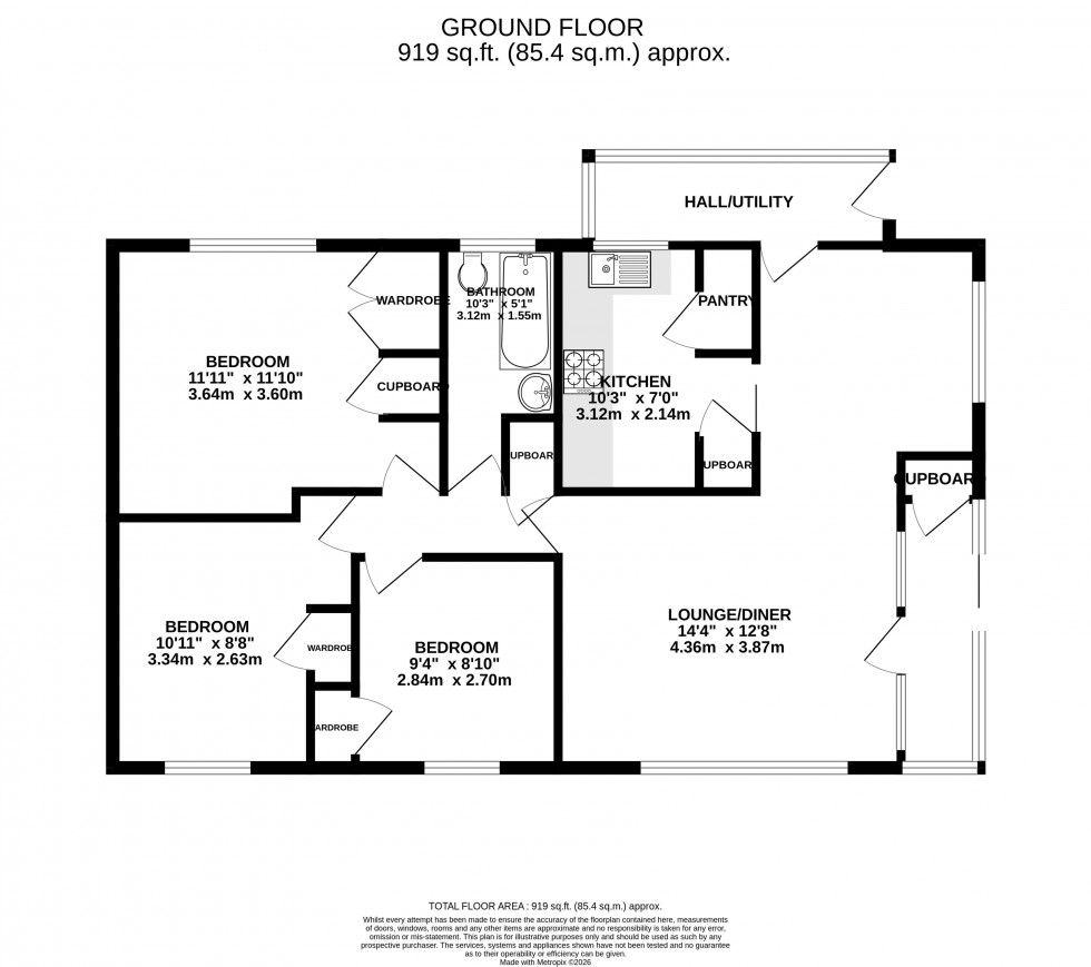Floorplan for Pendre Close, Brecon, Powys