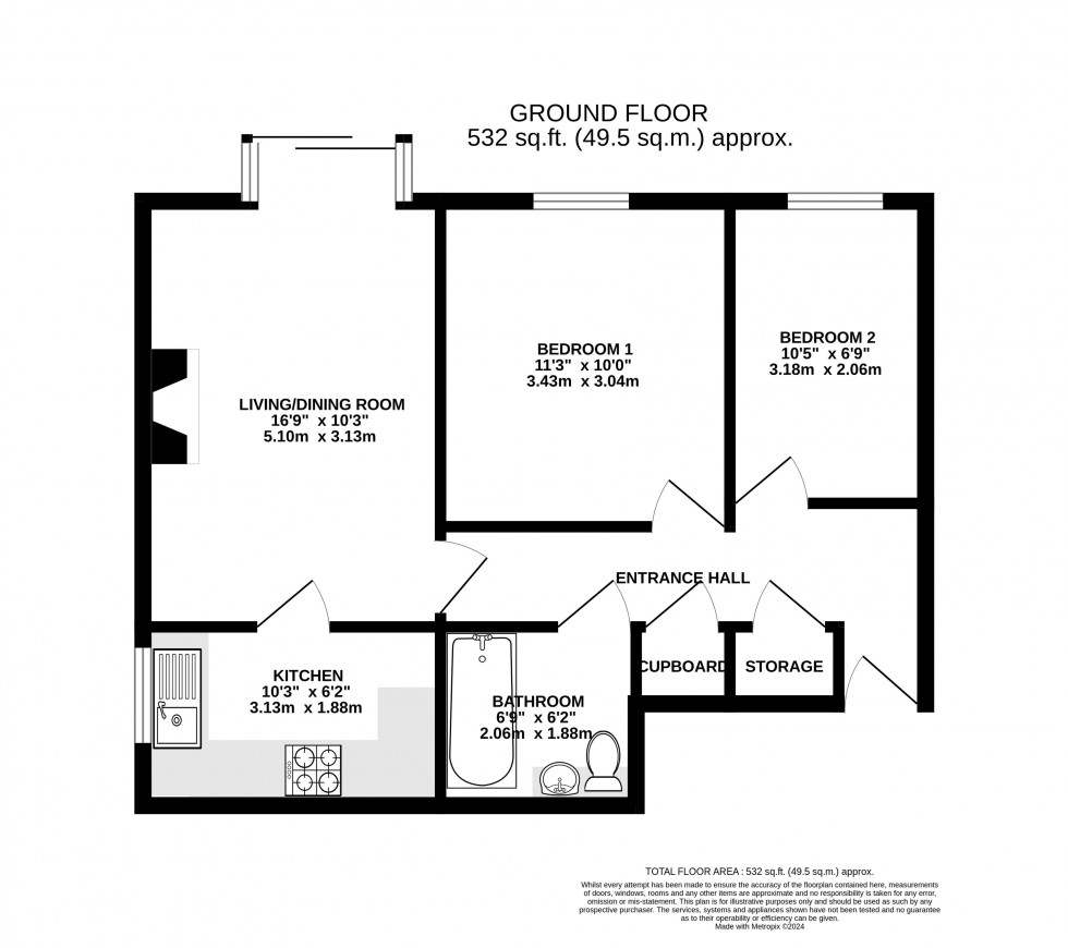 Floorplan for Priory Gardens, Abergavenny, Monmouthshire