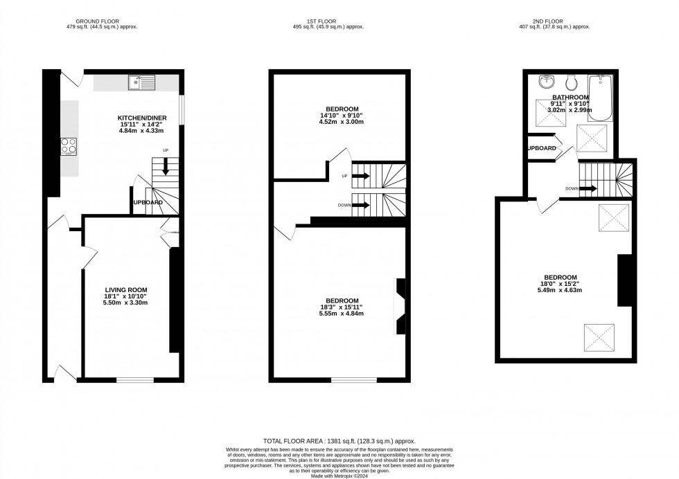 Floorplan for The Struet, Brecon, Powys