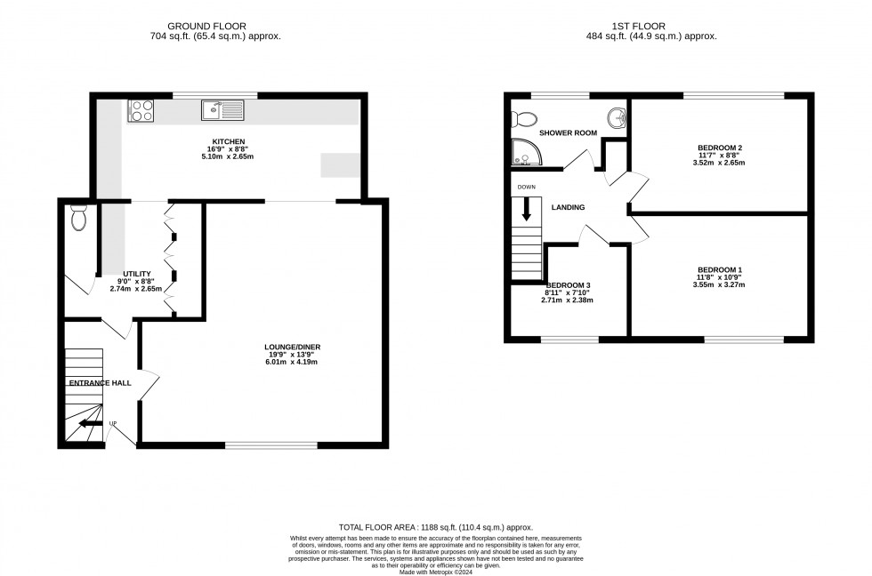 Floorplan for Beech Grove, Brecon, Powys