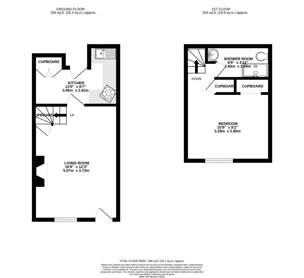 Floorplan for The Struet, Brecon, Powys