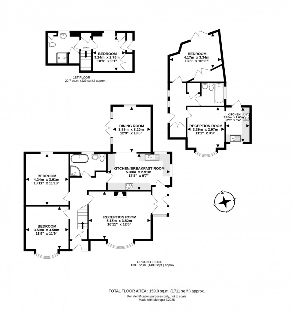 Floorplan for Golf Links Road, Builth Wells, Powys
