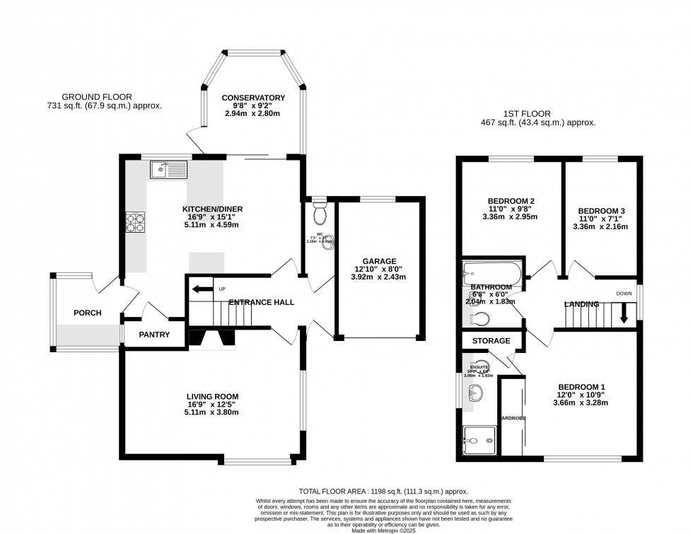 Floorplan for Gilwern, Abergavenny, Monmouthshire