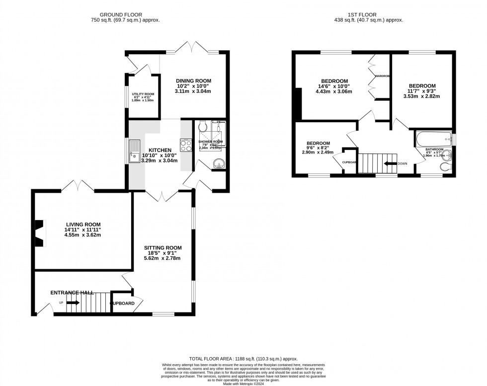 Floorplan for Ffynnon Dewi, Brecon, Powys
