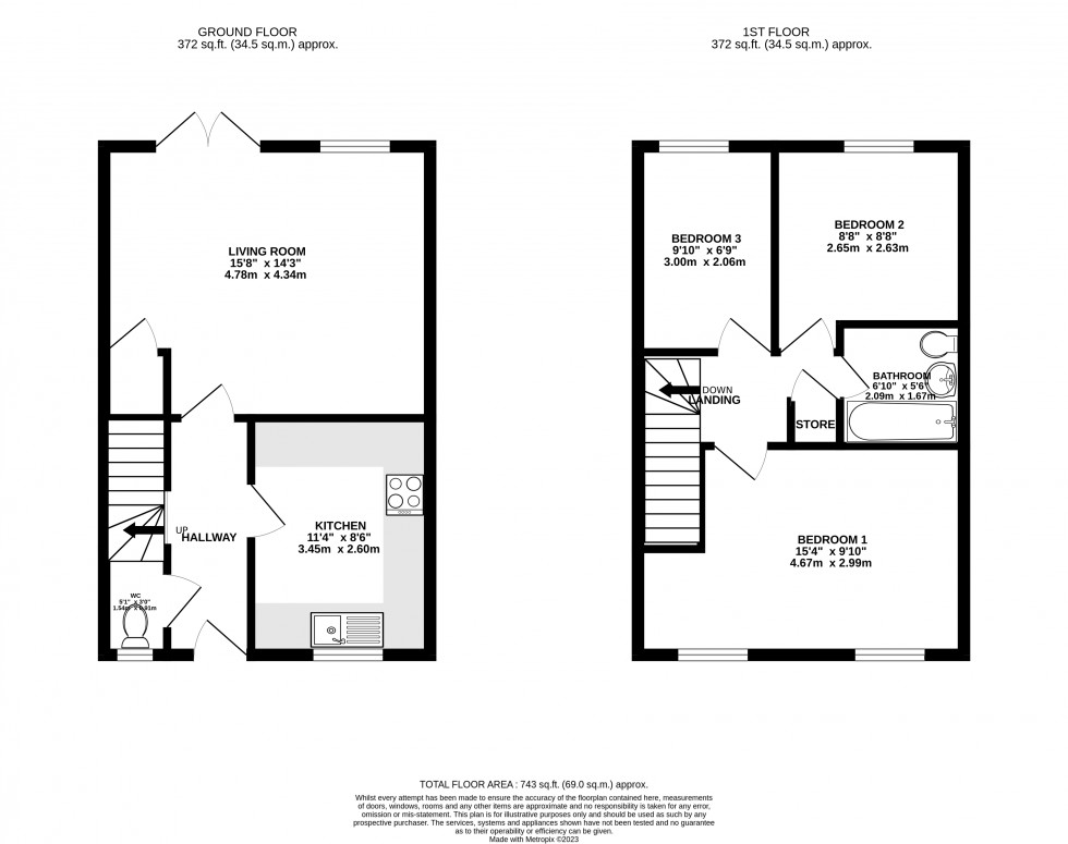 Floorplan for Hay-on-Wye, Hereford, Powys