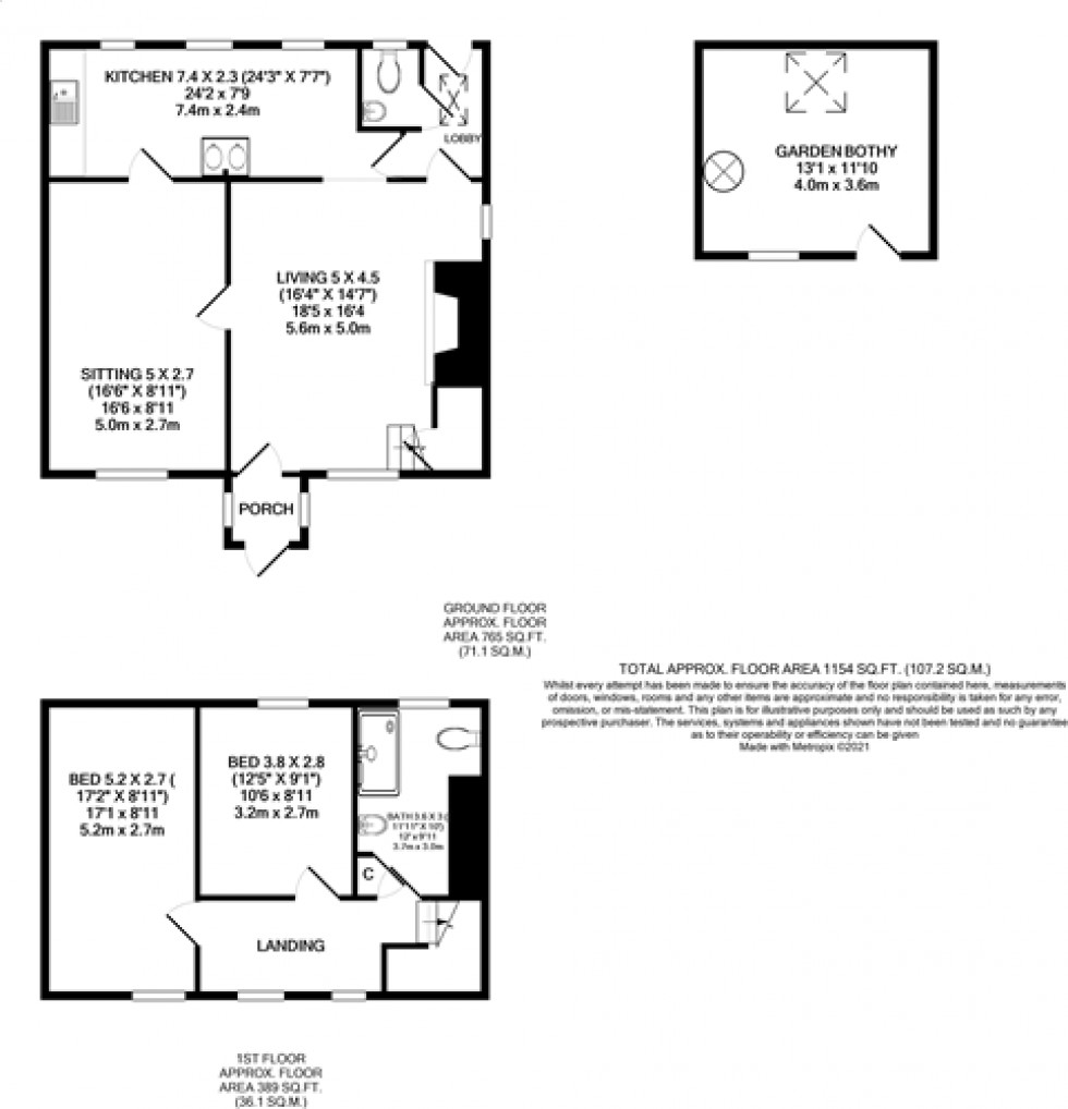 Floorplan for Llanfihangel-Nant-Bran, Brecon, Powys