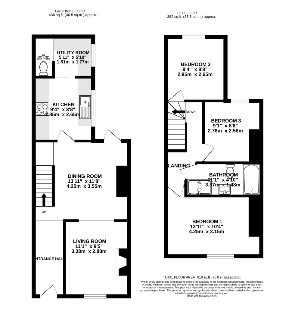 Floorplan for St Helens Road, Abergavenny, Monmouthshire