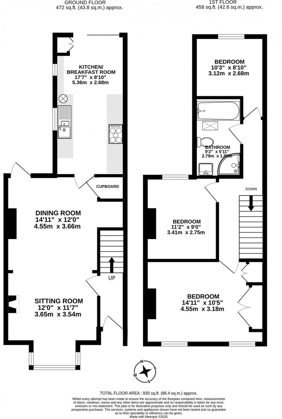 Floorplan for Grosvenor Road, Abergavenny, Monmouthshire
