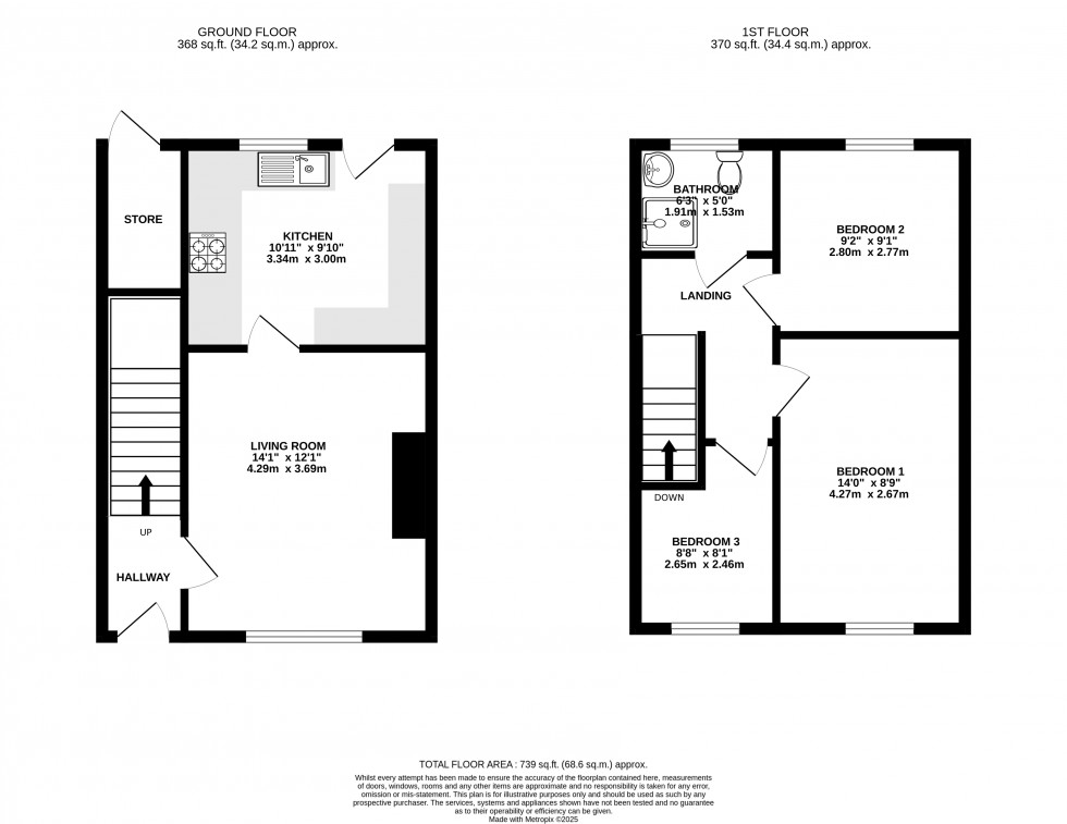 Floorplan for Coryton Close, Brecon, Powys