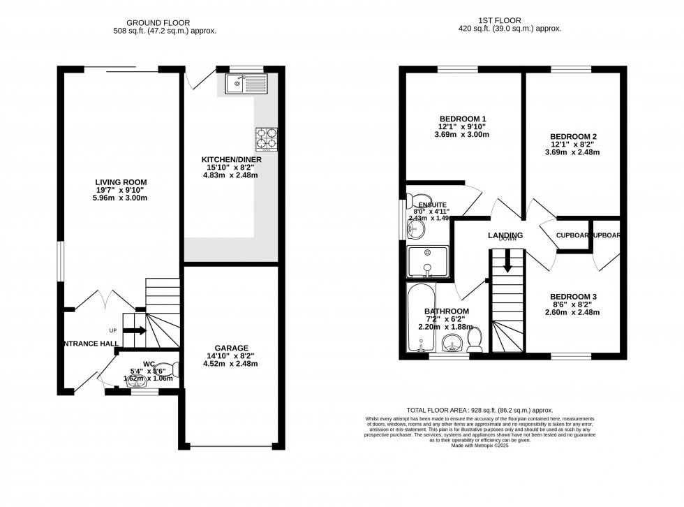 Floorplan for Gavenny Way, Abergavenny, Monmouthshire