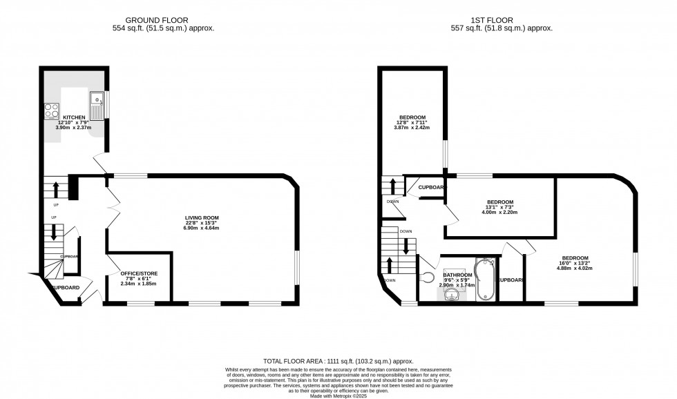Floorplan for The Struet, Brecon, Powys