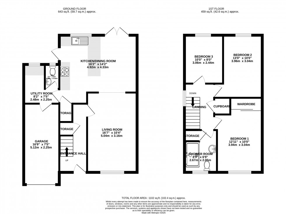 Floorplan for Oakfield Drive, Crickhowell, Powys