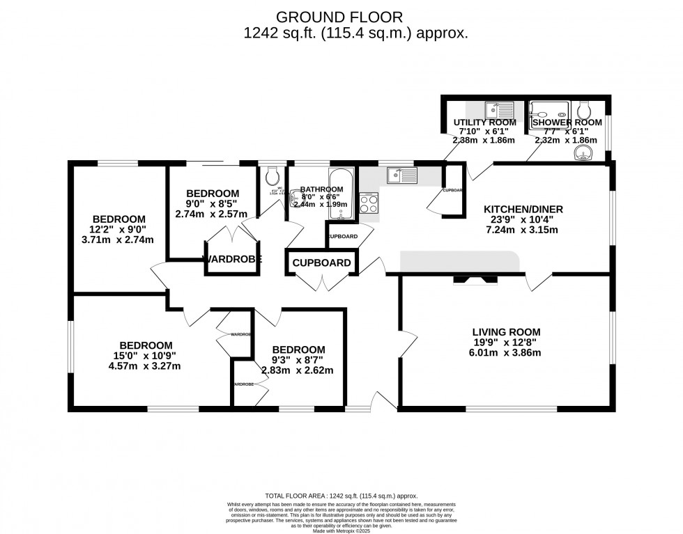 Floorplan for Pendre Close, Brecon, Powys