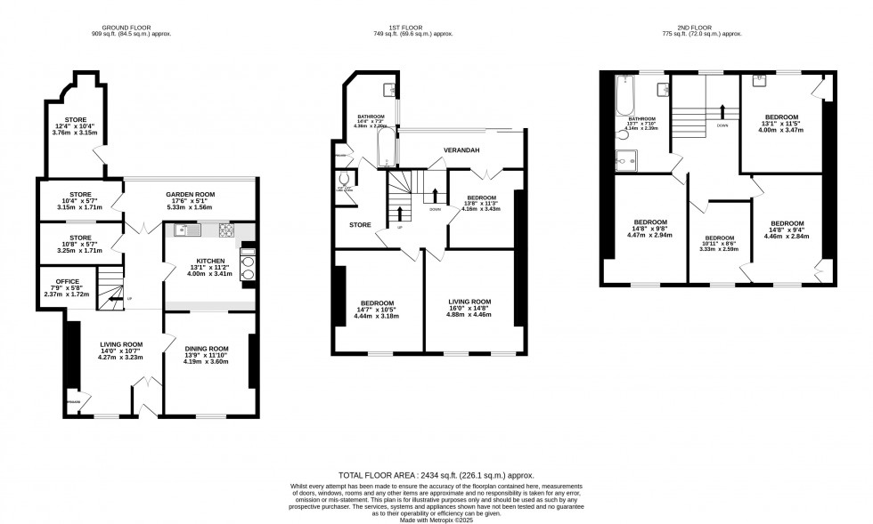 Floorplan for The Struet, Brecon, Powys