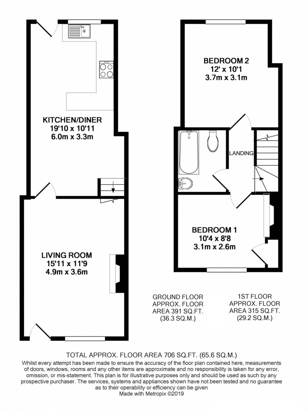 Floorplan for Newgate Street, Brecon, Powys