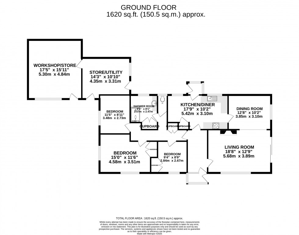 Floorplan for Sunnybank, Brecon, Powys