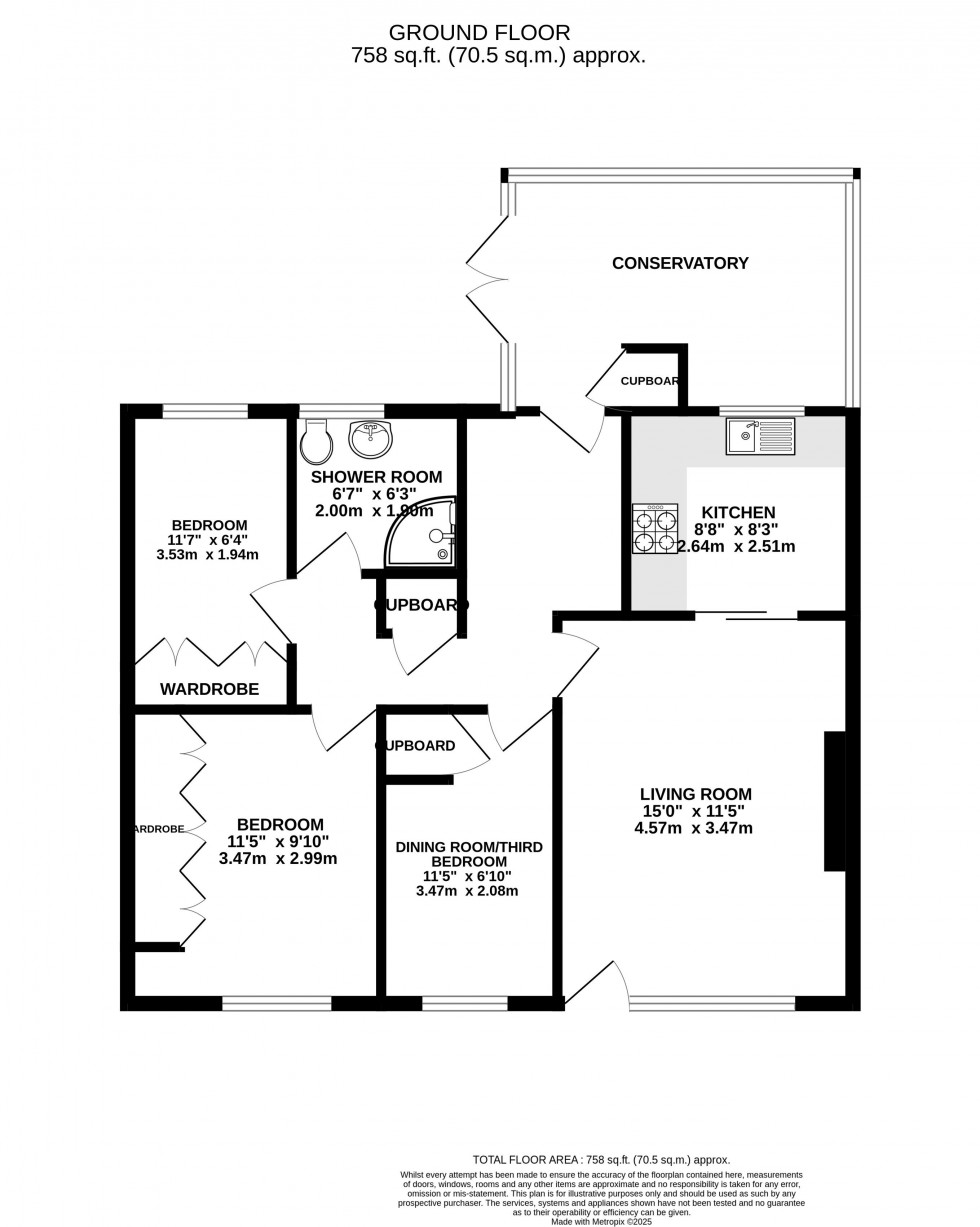 Floorplan for Pendre Close, Brecon, Powys