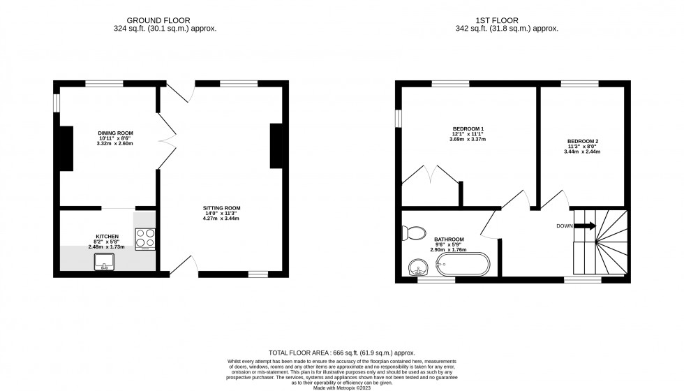 Floorplan for Bwlch, Brecon, Powys