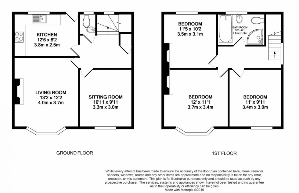 Floorplan for Priory Gardens, Brecon, Powys
