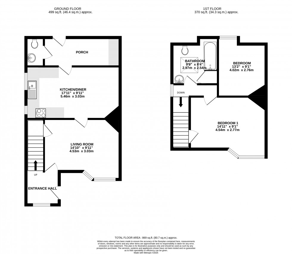 Floorplan for Battle, Brecon, Powys