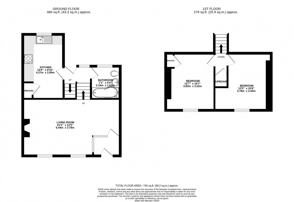 Floorplan for Cwmdu, Crickhowell, Powys