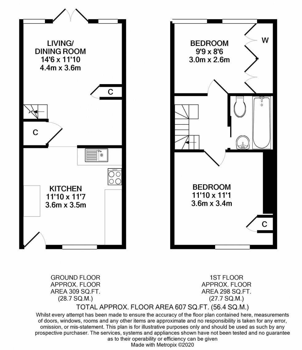 Floorplan for Newmarch Street, Brecon, Powys