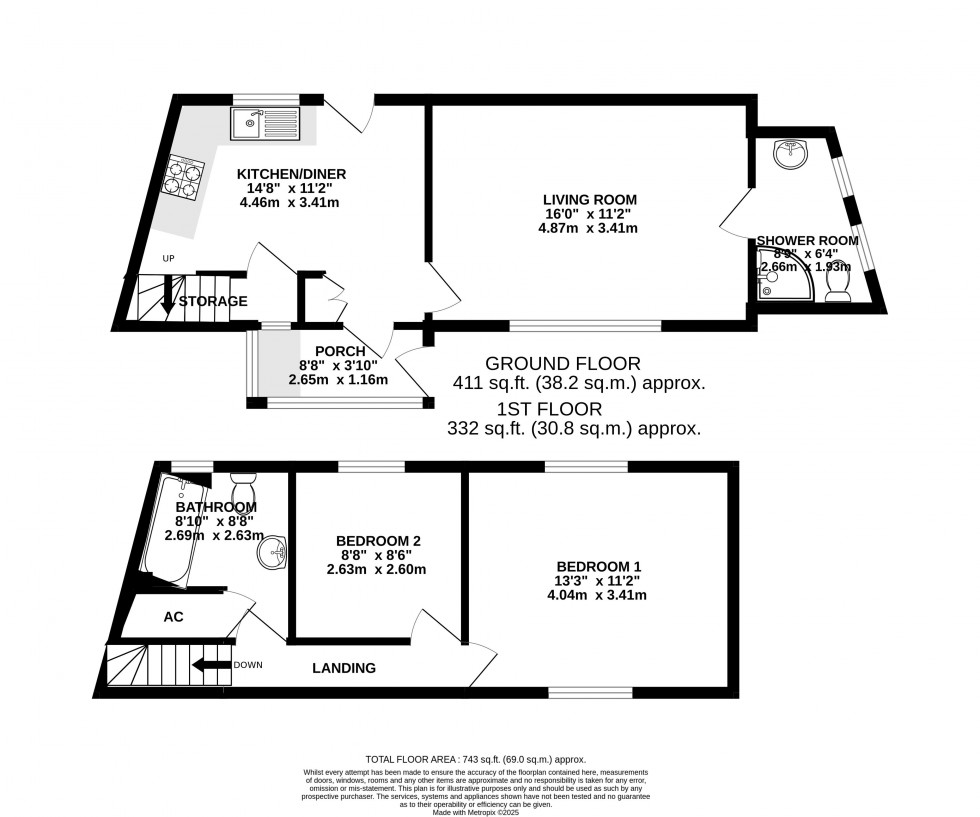 Floorplan for Gilwern, Abergavenny, Monmouthshire