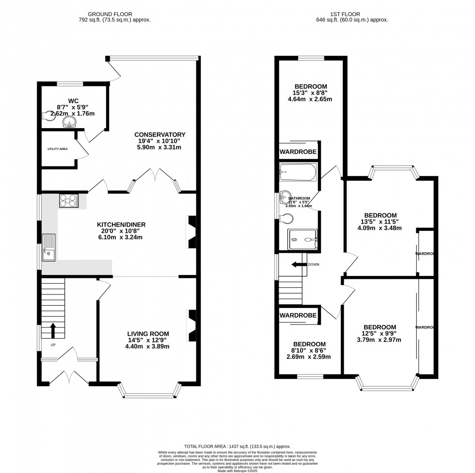 Floorplan for St Davids Crescent, Brecon, Powys