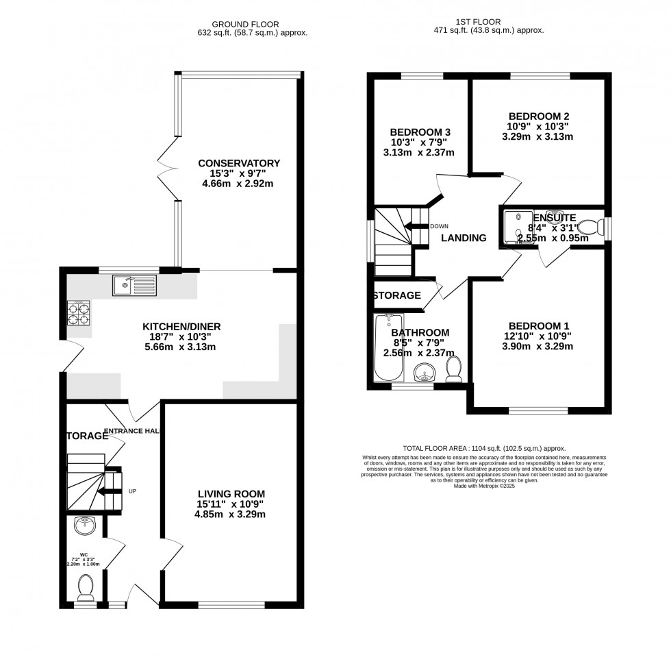Floorplan for Chestnut Drive, Abergavenny, Monmouthshire