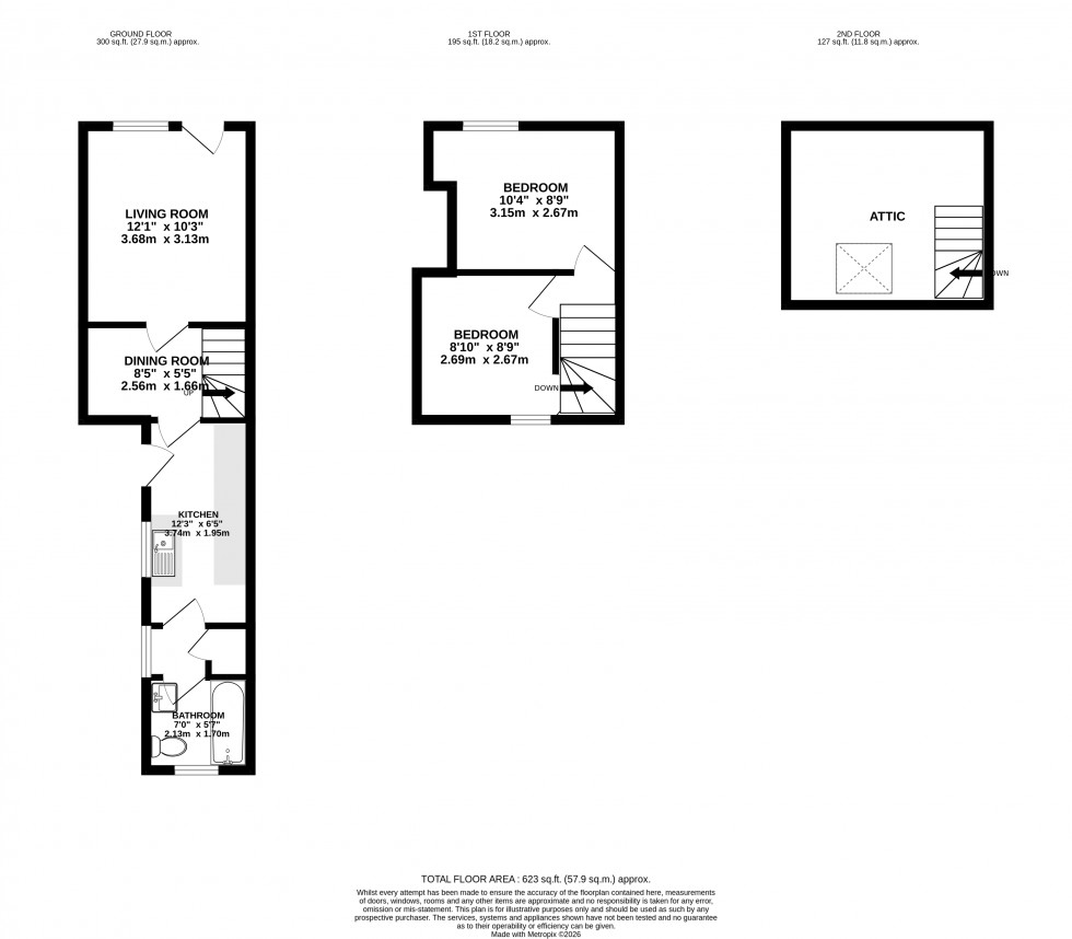 Floorplan for Kensington Row, Brecon, Powys