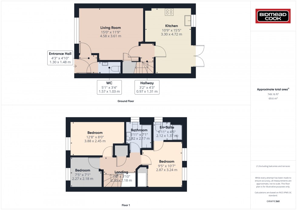 Floorplan for Bedford Way, Ross-On-Wye, Herefordshire