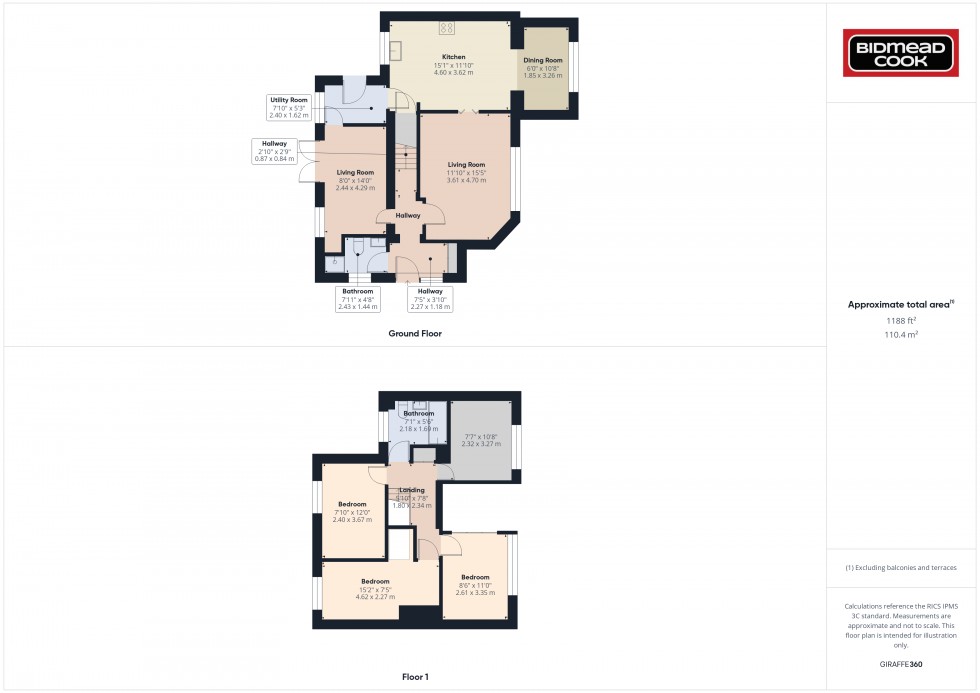 Floorplan for Baynham Road, Mitcheldean, Gloucestershire