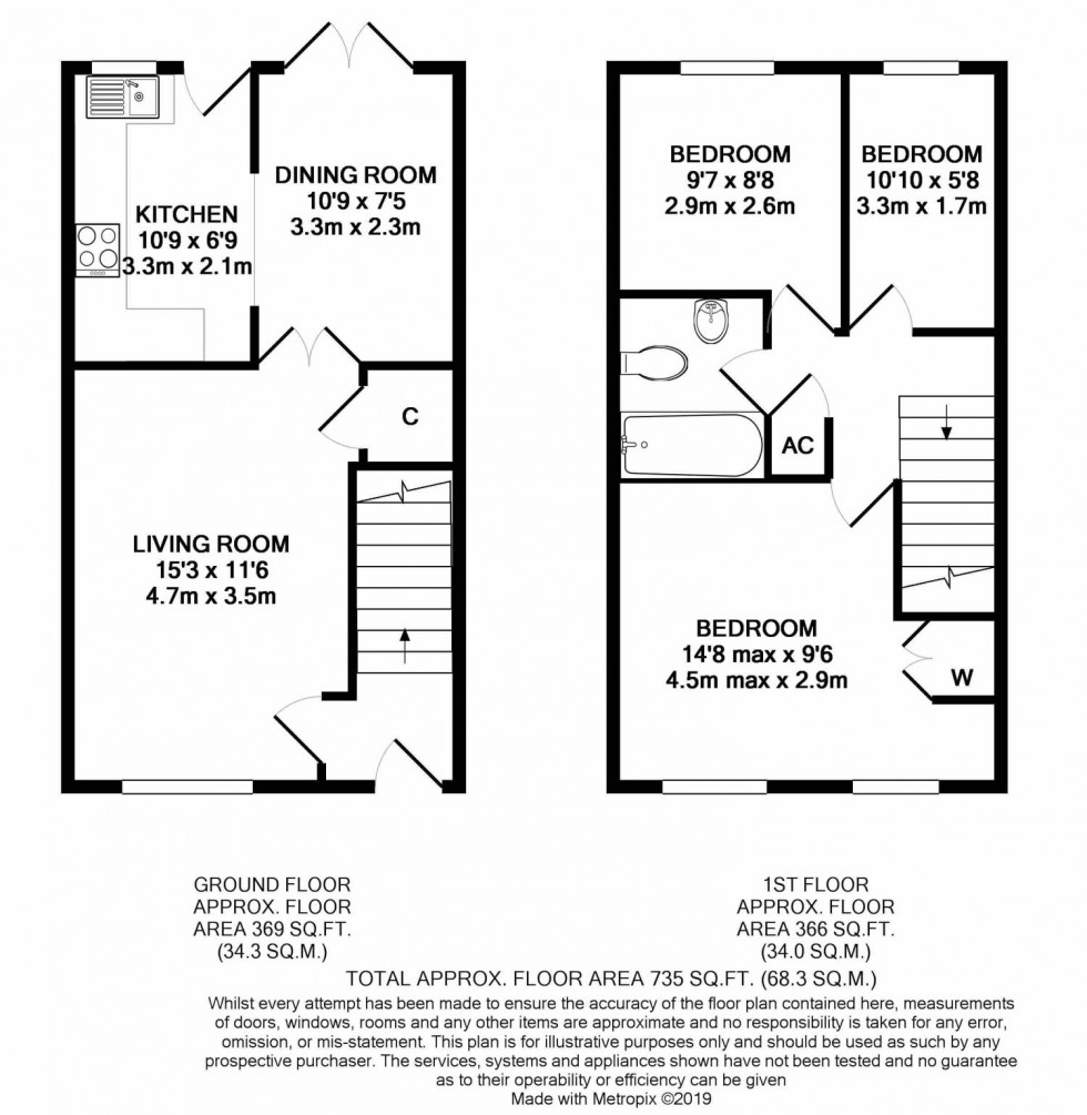 Floorplan for The Paddocks, Brecon, Powys
