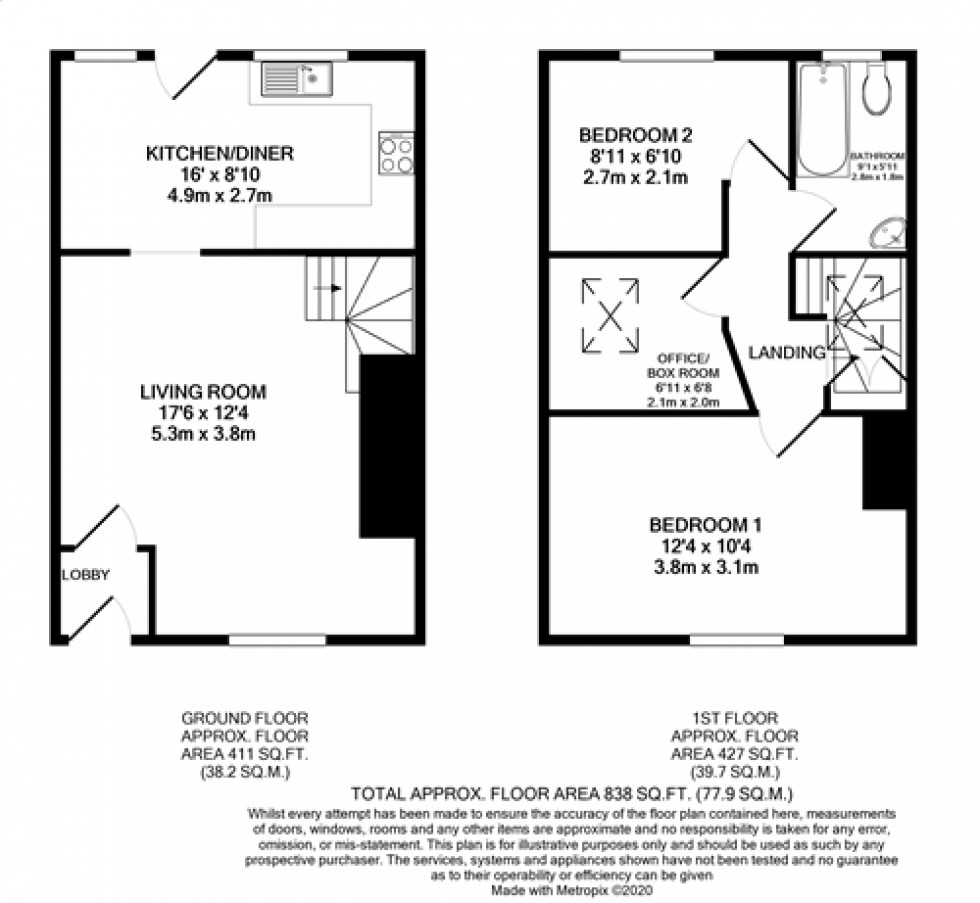 Floorplan for Church Street, Brecon, Powys