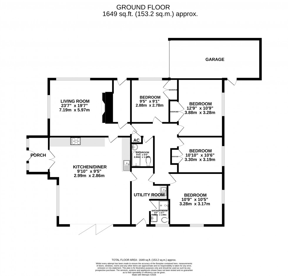 Floorplan for Llanfihangel Talyllyn, Brecon, Powys