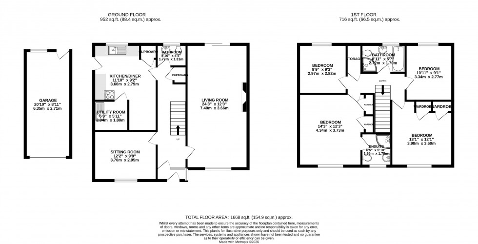 Floorplan for Bwlch, Brecon, Powys