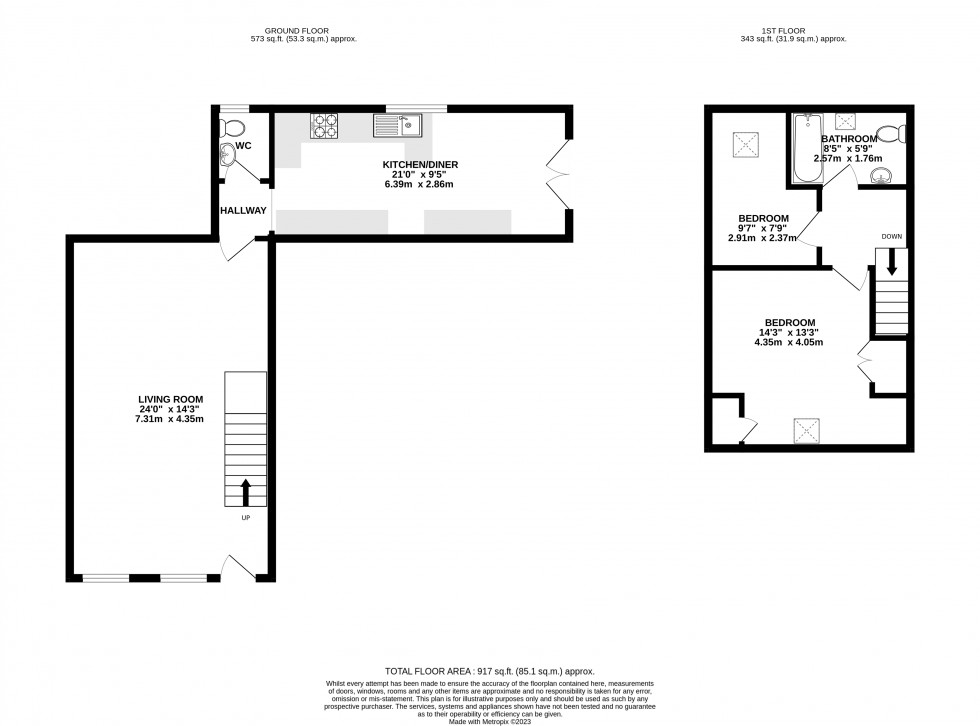Floorplan for Watton, Brecon, Powys