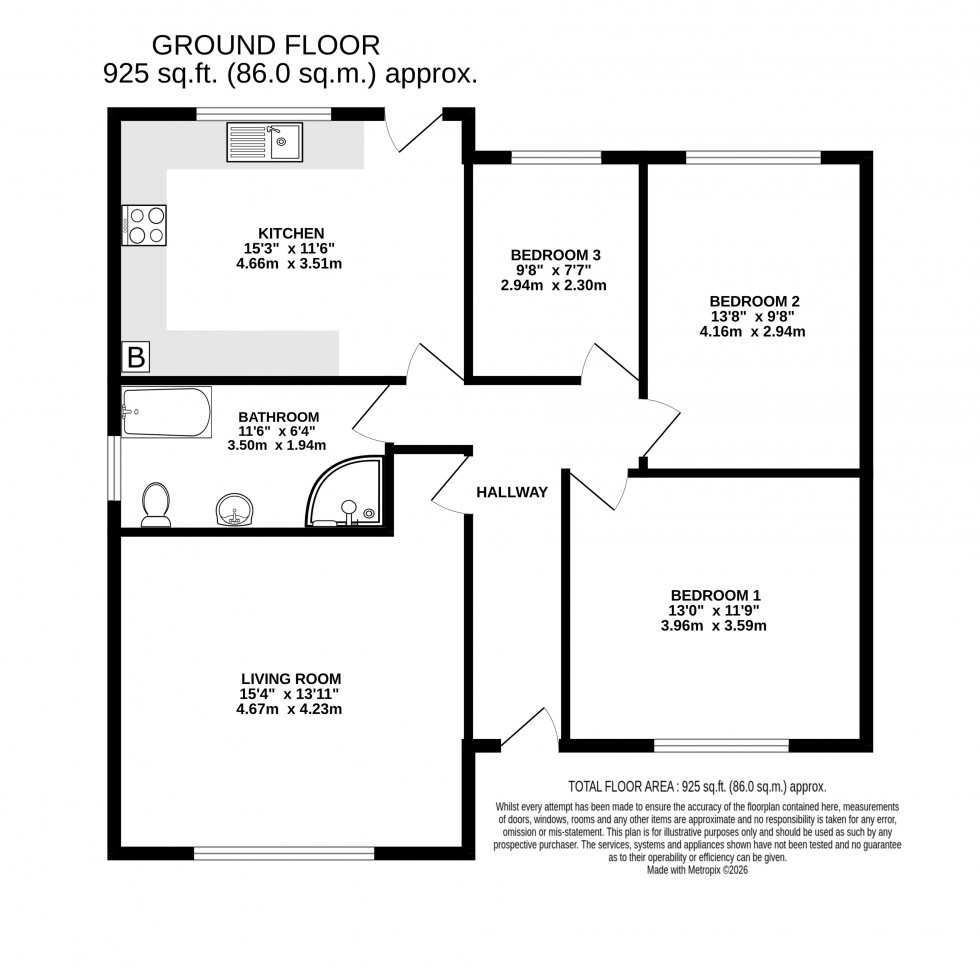 Floorplan for North Street, Abergavenny, Monmouthshire