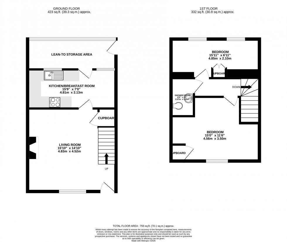 Floorplan for Penpentre, Brecon, Powys