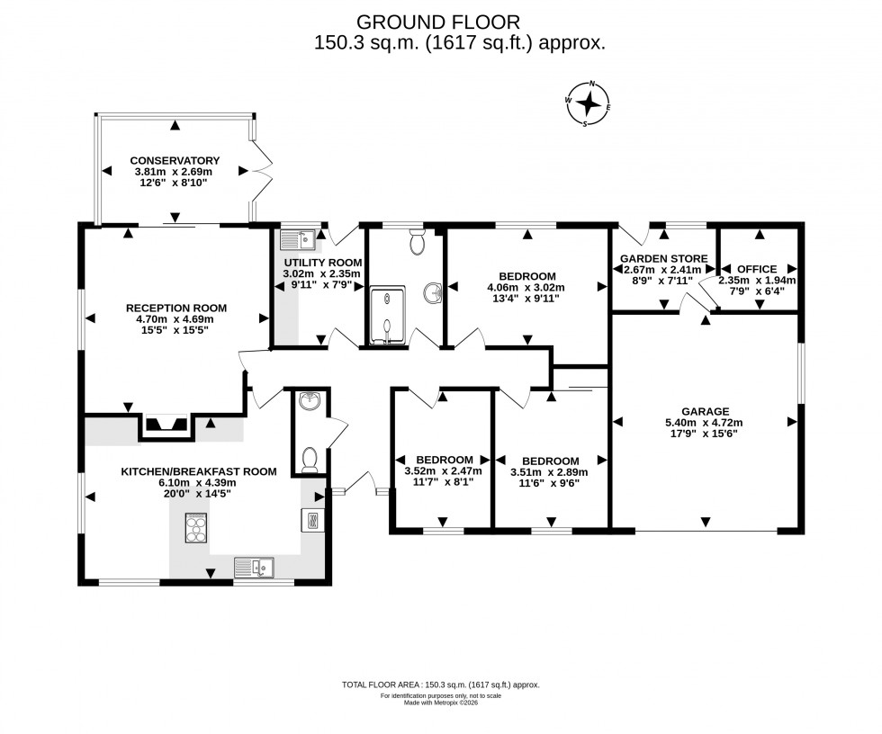 Floorplan for Franksbridge, Llandrindod Wells, Powys
