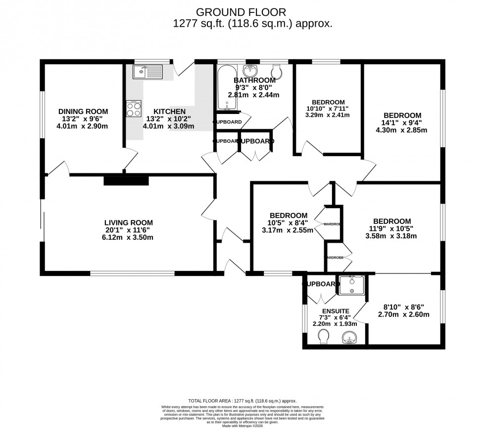 Floorplan for Maescelyn, Brecon, Powys