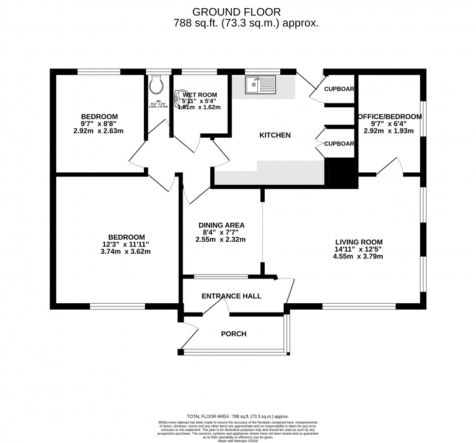 Floorplan for Sunnybank, Brecon, Powys