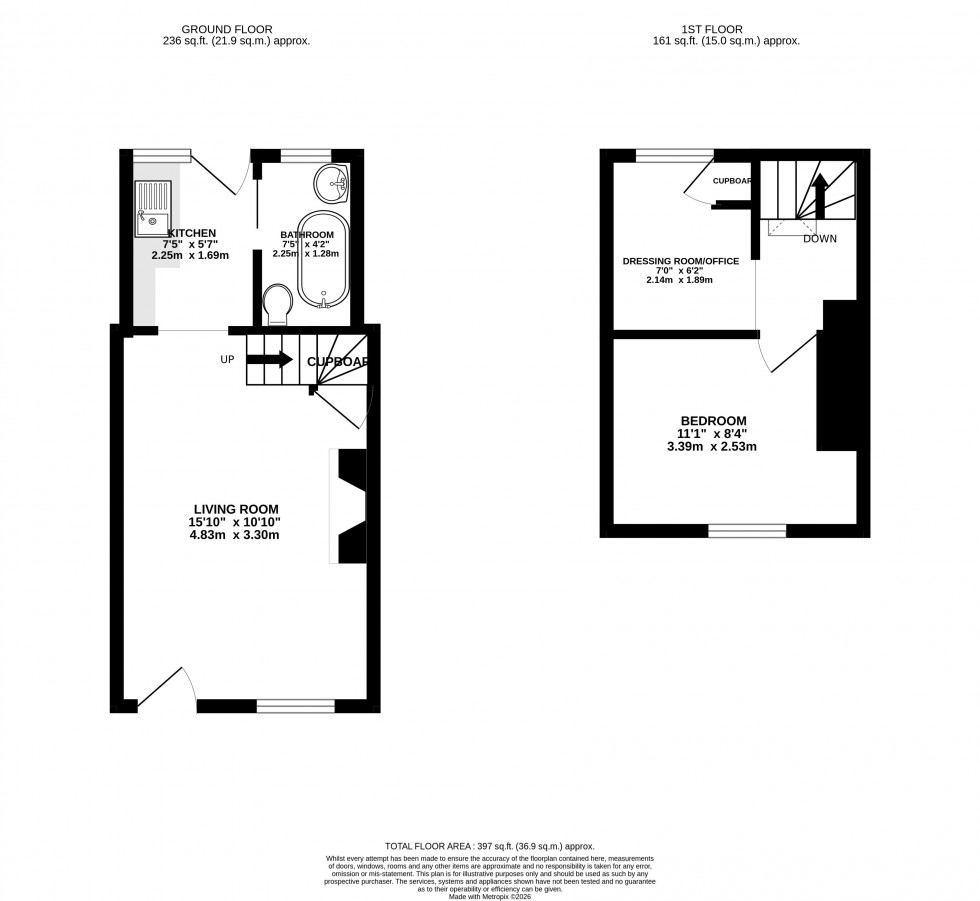 Floorplan for The Struet, Brecon, Powys