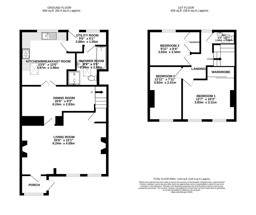 Floorplan for North Street, Abergavenny, Monmouthshire