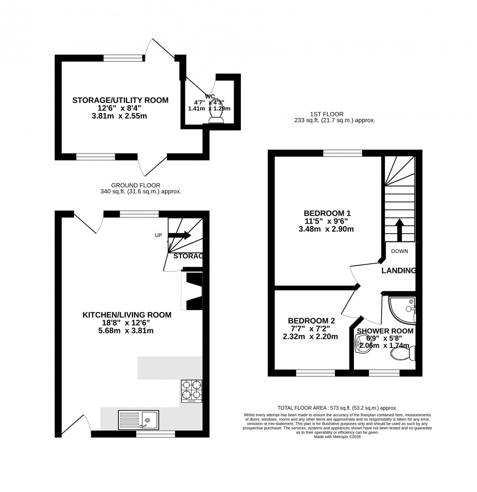 Floorplan for Gilwern, Abergavenny, Monmouthshire